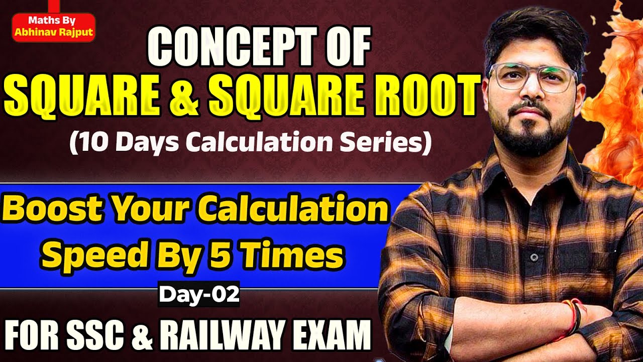 Square And Square Root Tricks For SSC and Railway Exam || 10 Day Calculation Series || Day-02