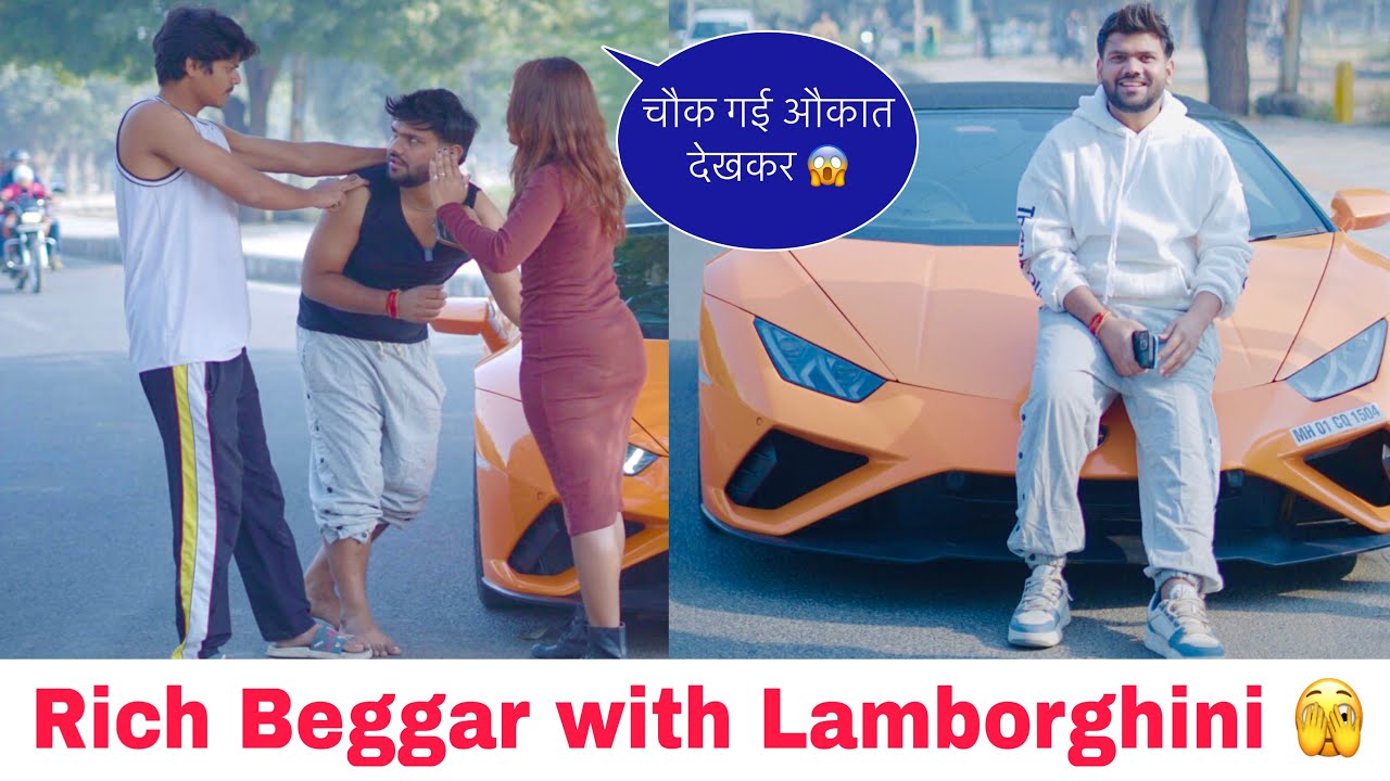 Rich Beggar with Lamborghini prank on couple 😱 Gold Digger girls | The Vishnu K Official |