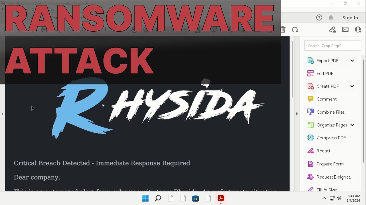 Huge loss caused to Insomniac Games | Rhysida Analysis