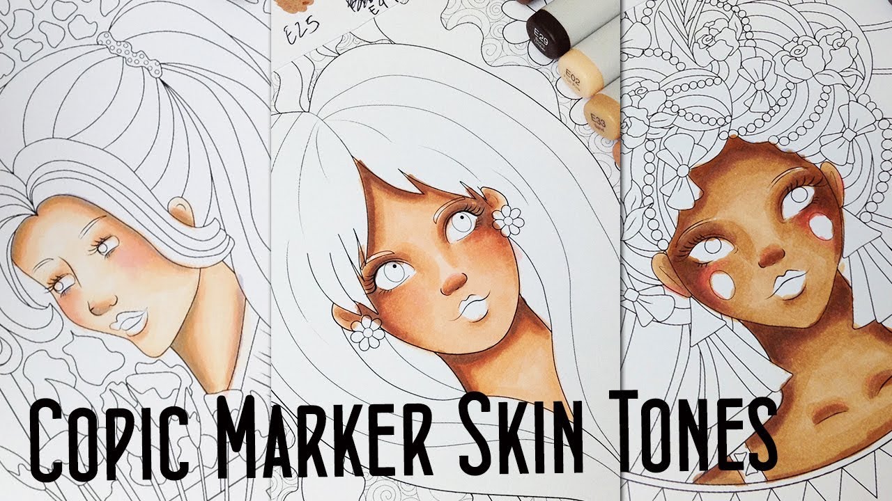 How to Color Different Skin Tones with 10 Copic Markers - Copic Skin Tones Tutorial