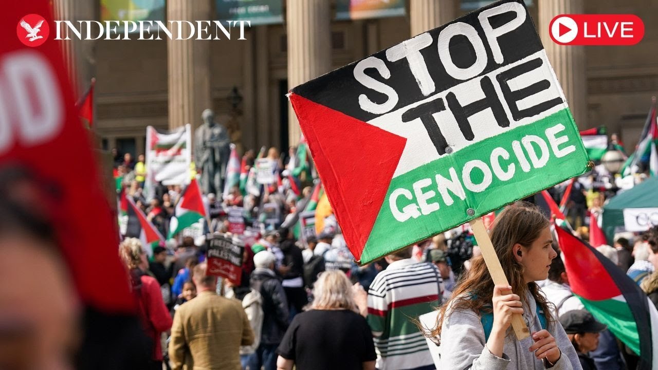 Live: Pro-Palestine supporters march through London to mark one year of Israel-Hamas conflict