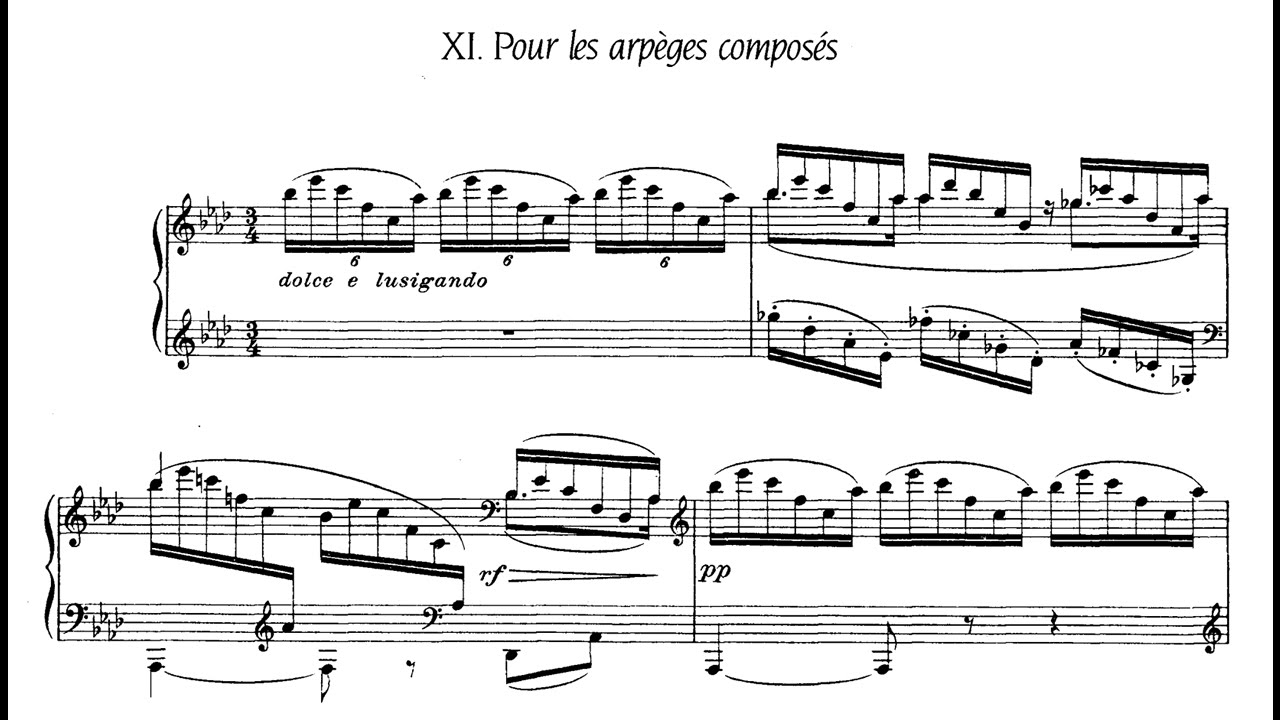 Debussy - &Eacute;tude pour les arp&egrave;ges compos&eacute;s - No.11 - Piano