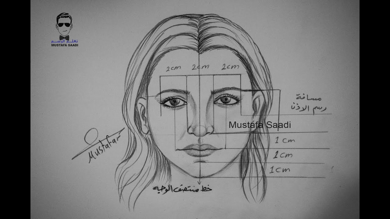 نسب الوجه تعلم رسم الوجه خطوة بخطوة للمبتدئين