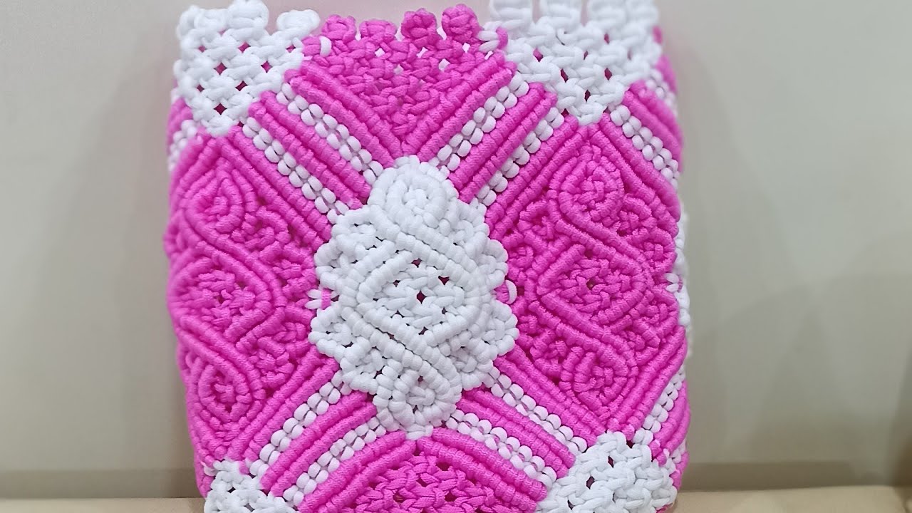two colours macrame bag design.. easy nd beautiful pattern👜👜