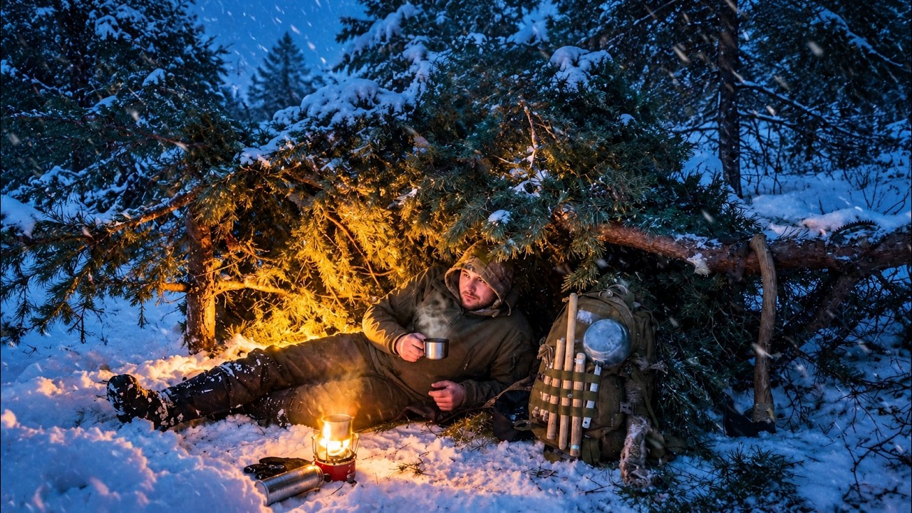 2 Days Alone in a -35&deg;C Blizzard! Extreme Bushcraft Survival in the Frozen Forest