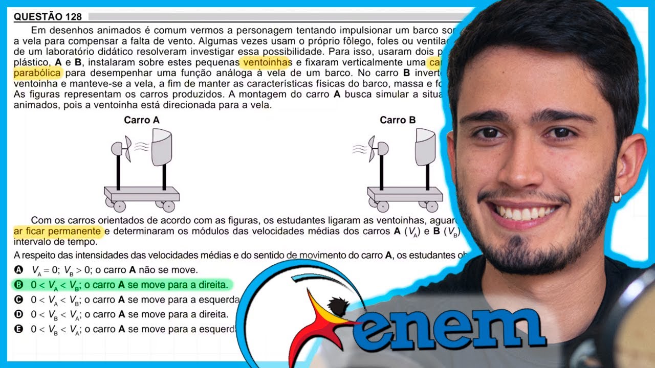 ENEM 2018 - Em desenhos animados é comum vermos a personagem tentando impulsionar um barco soprando