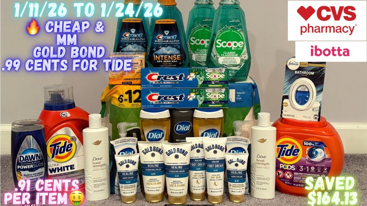 Покупки в CVS с 11.01.26 по 24.01.26 | 🔥Золотые облигации MM, Tide по 0,99 цента | Выгодные купон...