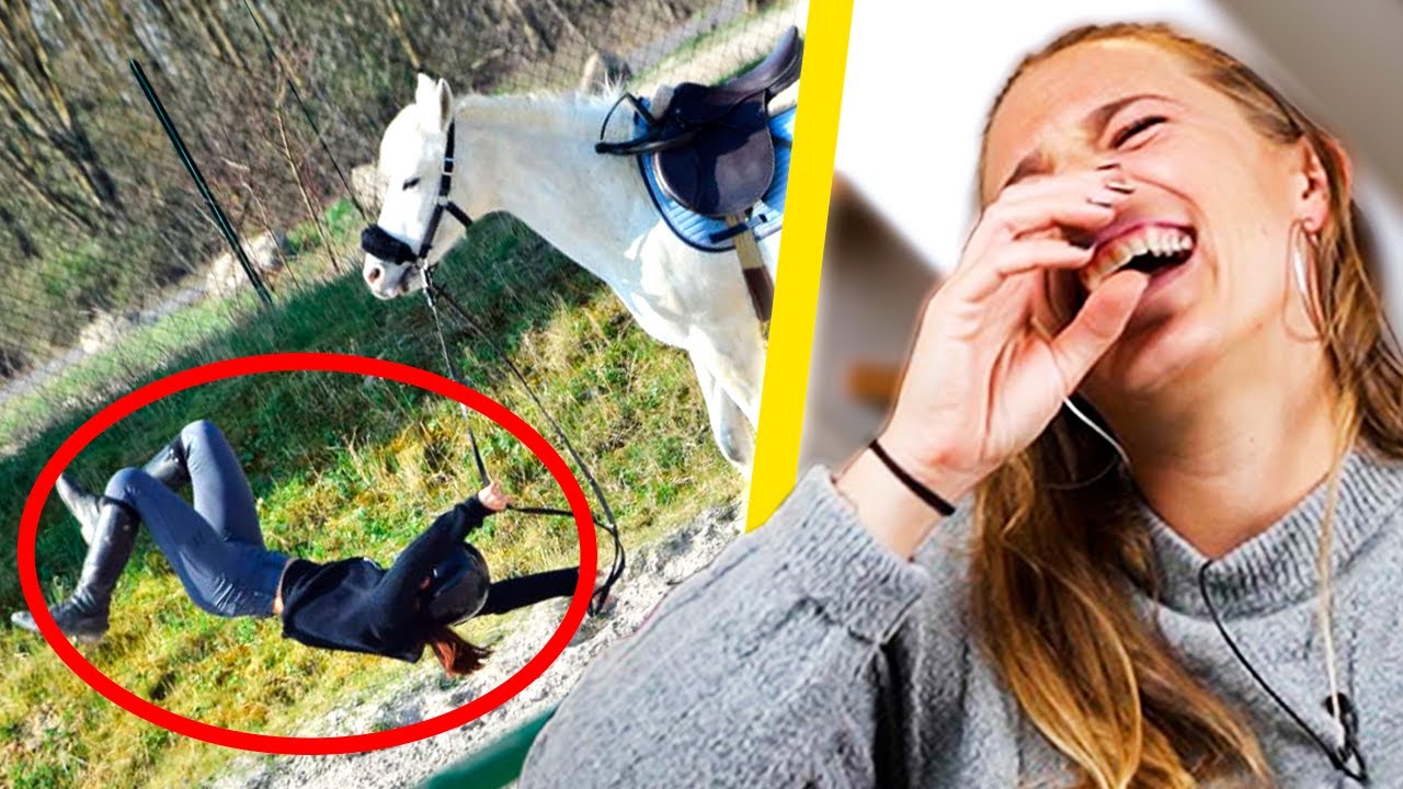 JE REAGIS AUX PIRES CHUTES à cheval de mes abonnés - Essaye de ne pas rire, épisode 6