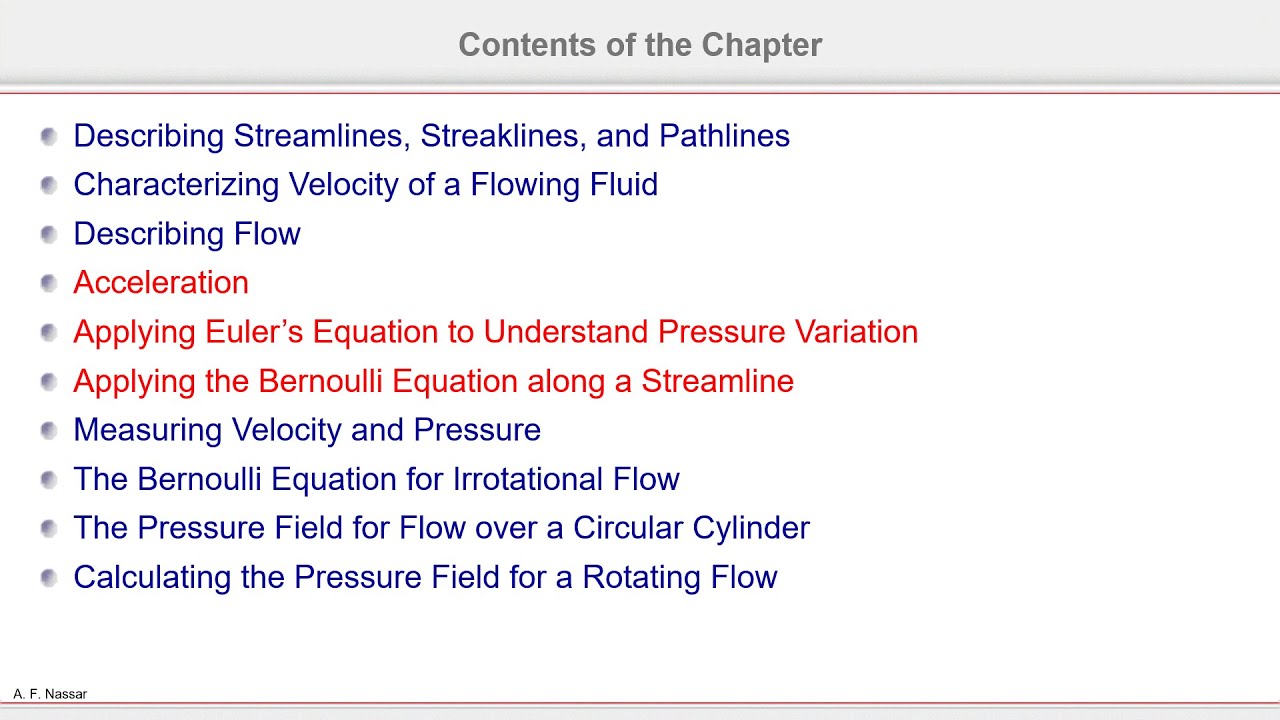 4_3 Fluid Mechanics_Bernoulli Equation: Euler and Bernoulli Equations  - معادلة برنوللي  [Arabic]