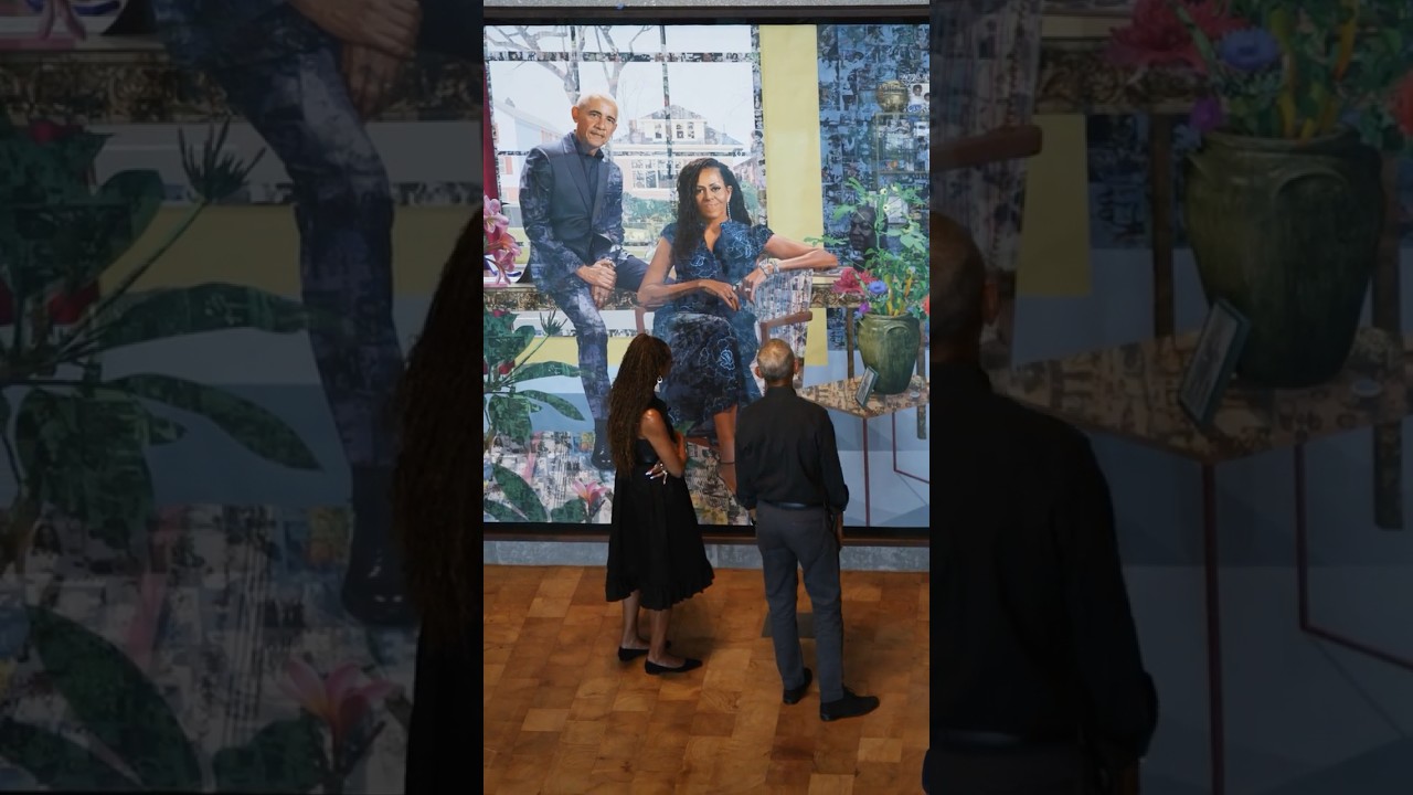 Открытие портрета Обамы в Президентском центре #michelleobama #barackobama #art