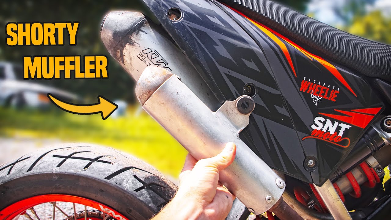 MY KTM SUPERMOTO GETS HGS SHORTY MUFFLER!