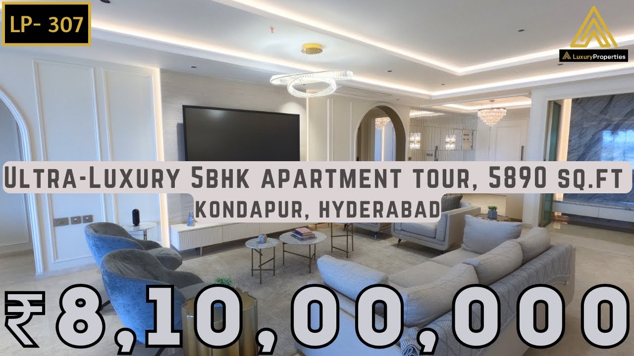 LP 307- Ultra Luxury 5BHK Flat Tour | 5890 sq.ft | Kondapur, Hyderabad | Luxury Properties