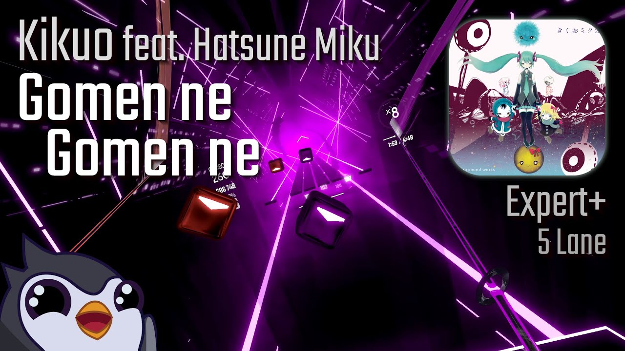 Beat Saber | Kikuo feat. Hatsune Miku - Gomen ne Gomen ne [Expert+ 5 Lane] | 91.6%