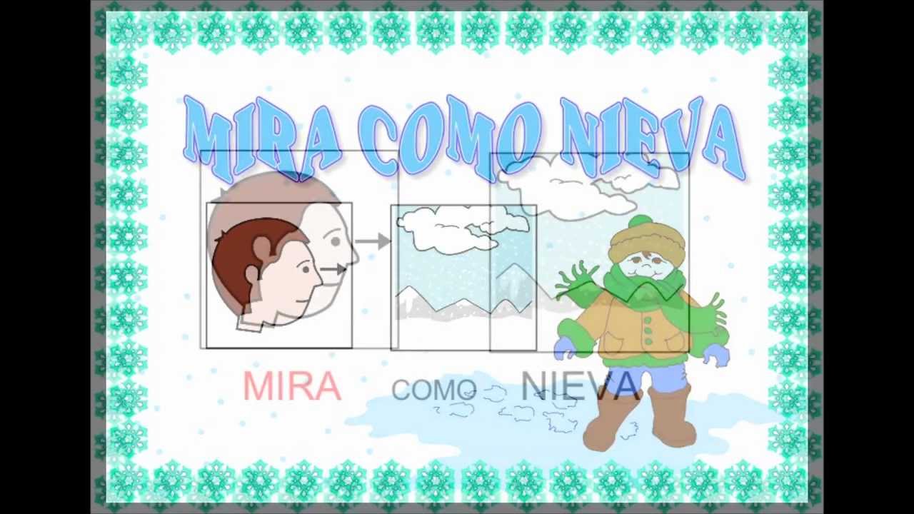 INVIERNO: MIRA COMO NIEVA. CON PICTOGRAMAS.