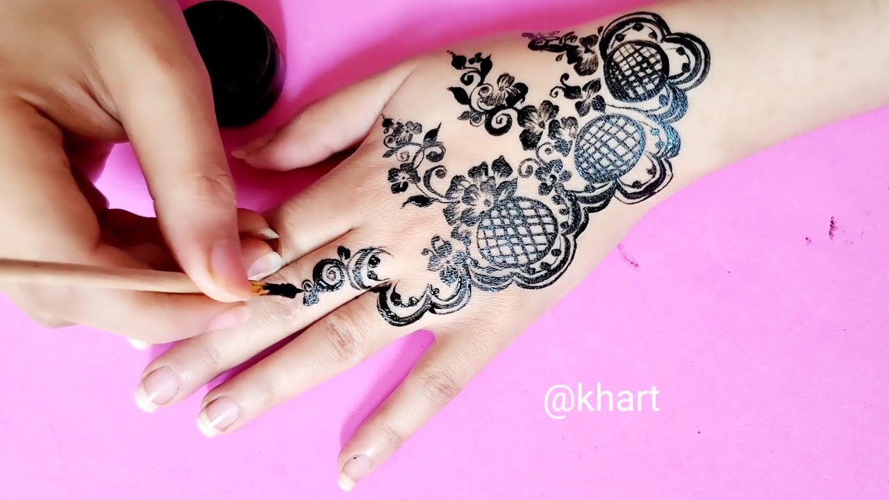 تشكيلة الدانتيل نقش جميل وبسيط ورد🌷 henna for hands