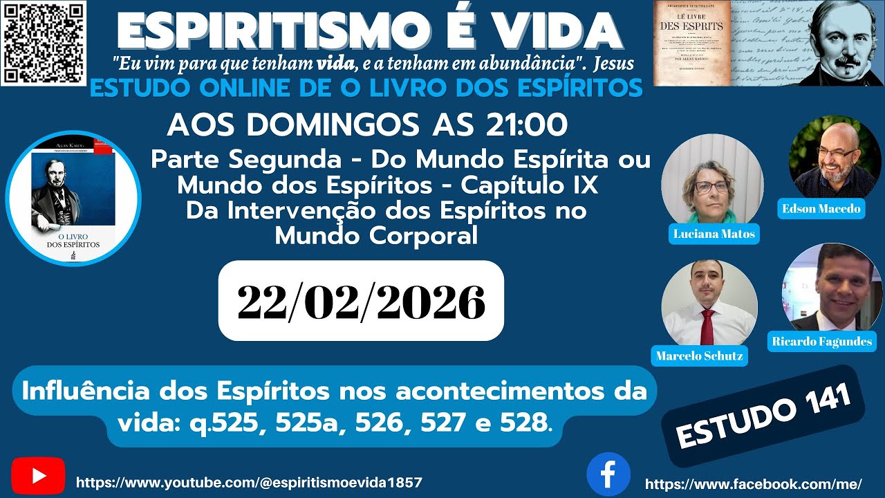 O LIVRO DOS ESPÍRITOS-ESTUDO 141 - PARTE 2ª CAP.IX – DA INTERVENÇÃO DOS ESPÍRITOS NO MUNDO CORPORAL.