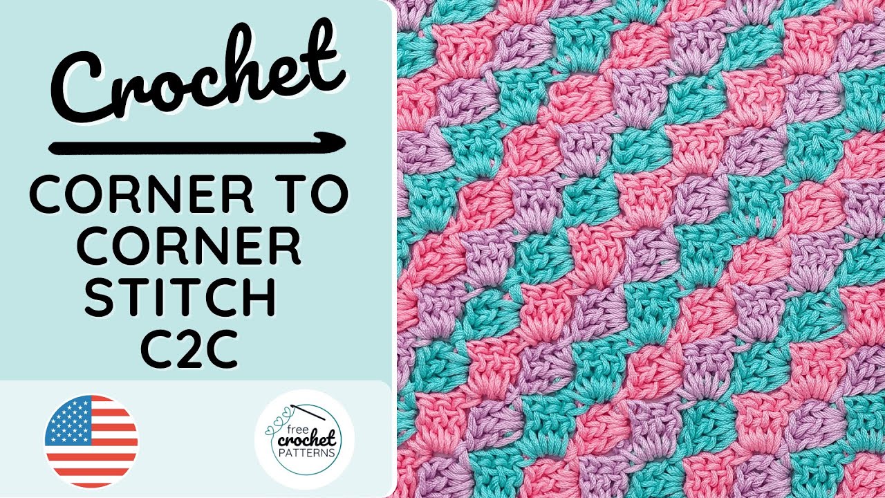 How to Crochet the Corner to Corner (C2C) Stitch - Tutorial incl Chart - #crochetstitch