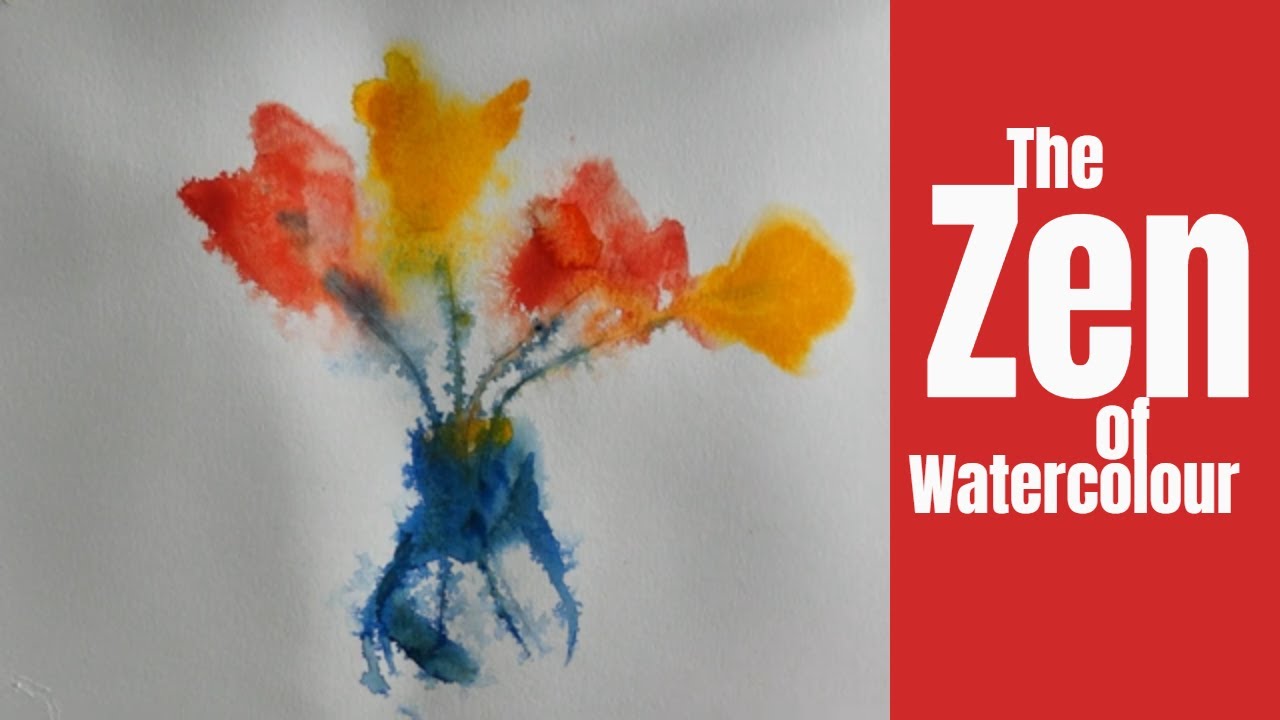 Simple tutorial. Easy and enjoyable abstract flower watercolour painting.