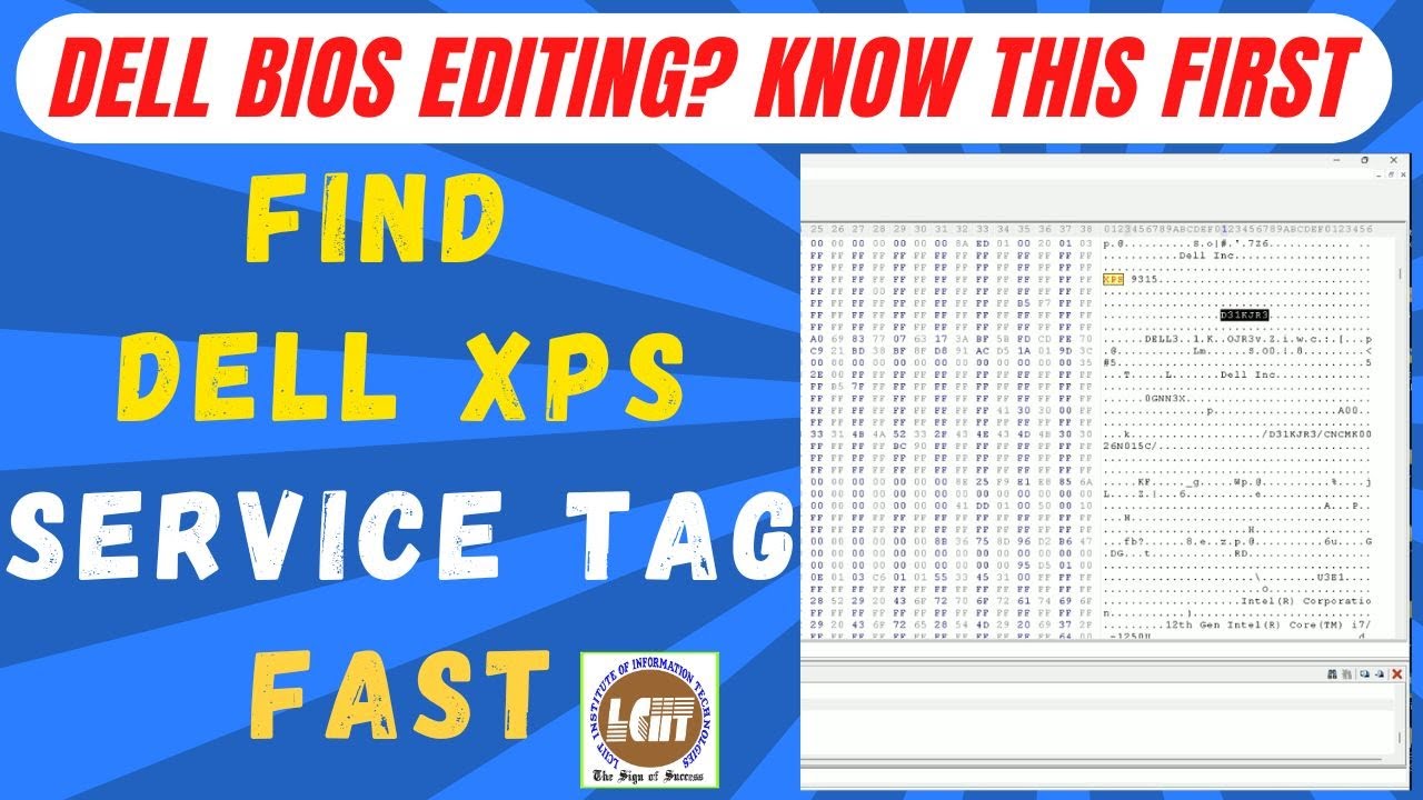 How to Find Service Tag in Dell XPS | BIOS Editing Course - LCIIT