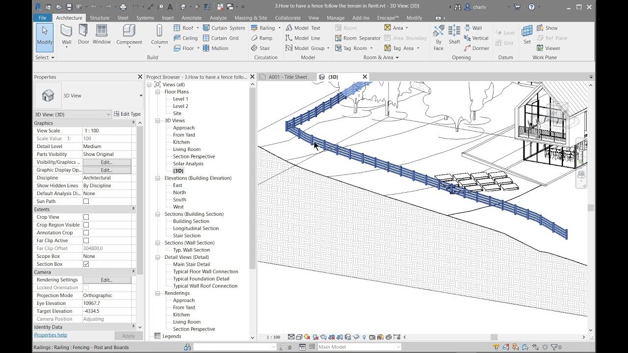 Как сделать так, чтобы забор повторял контур рельефа в Revit