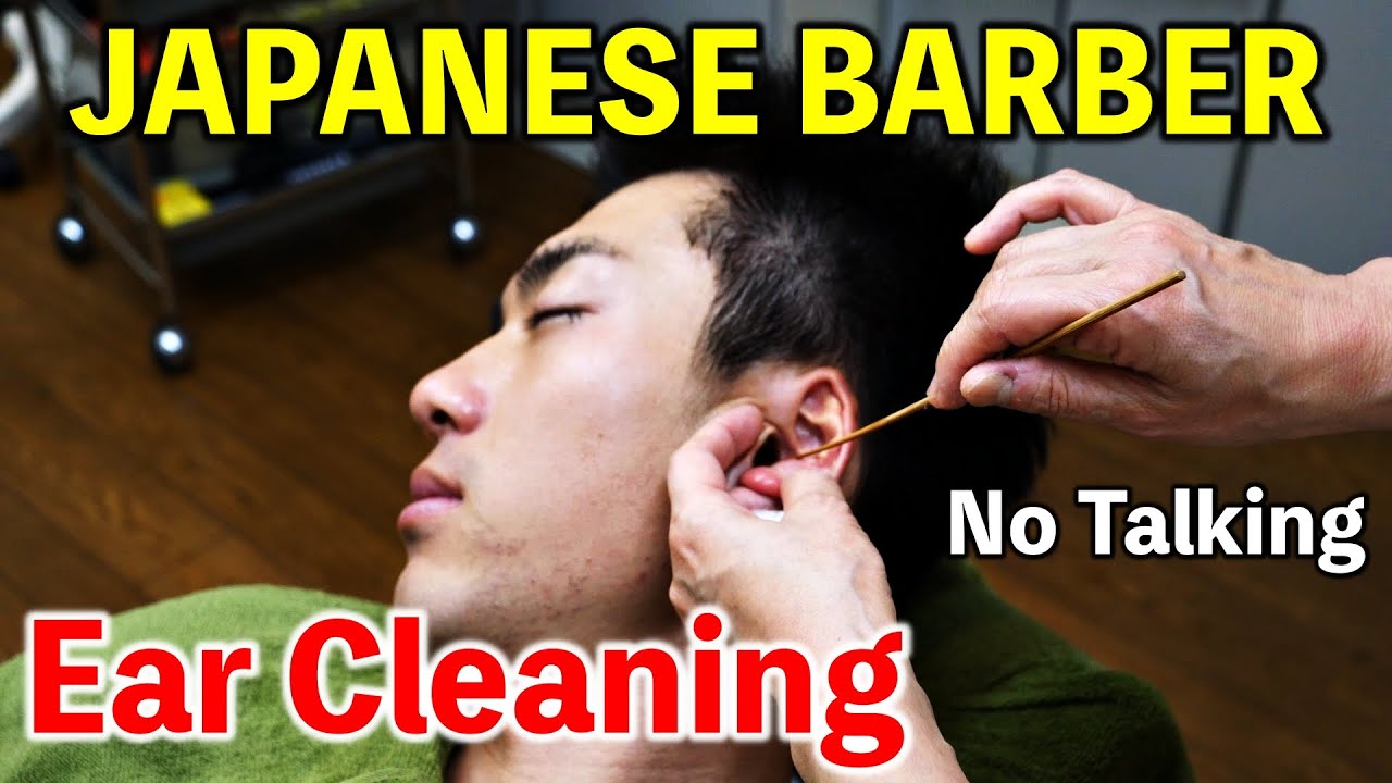 💈No Talikng / Ear Cleaning / Japanese Barber Shop / Female Barber / ASMR Japan / Carbonated pack 💈