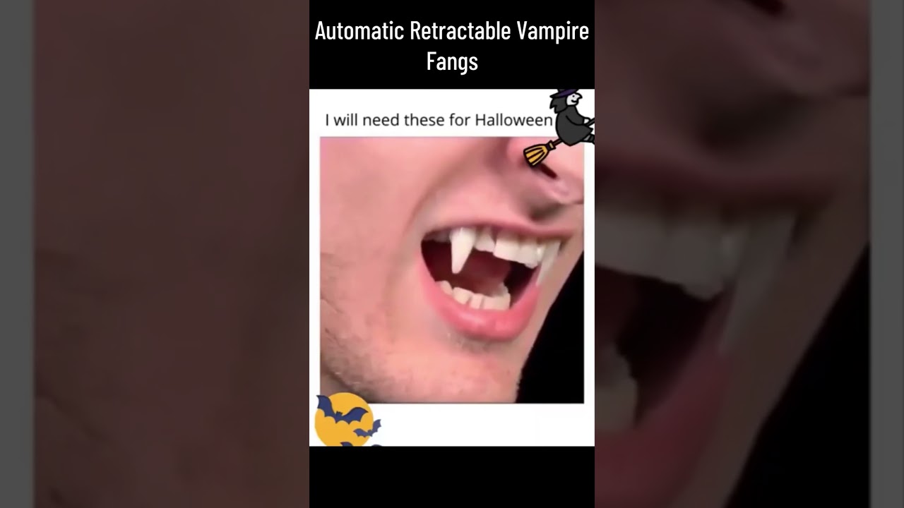 Automatic Retractable Vampire Fangs (link in the comment) #halloween #vampire  #halloween2023 #