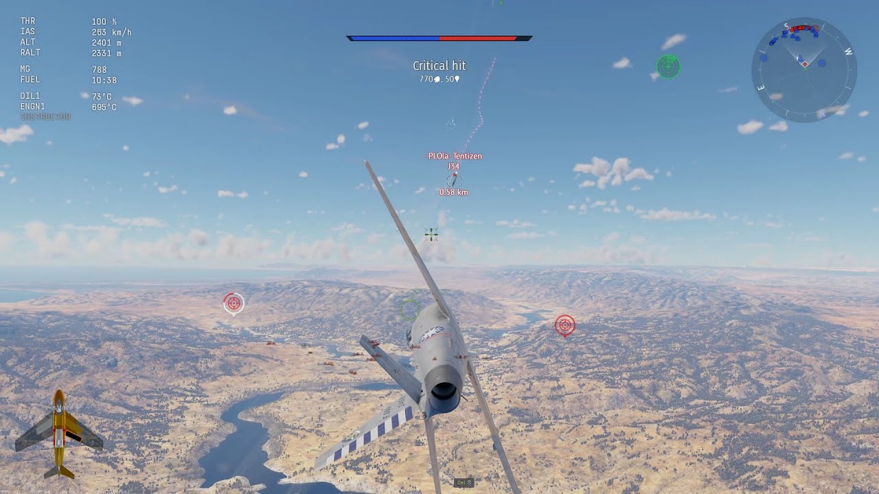 War Thunder; F-86F-30; The guns didn’t work too well, but at least I got many assists; Air Realistic