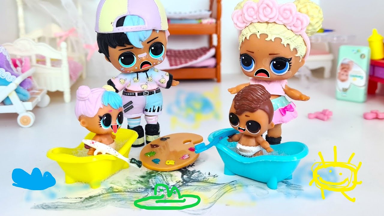 ВЕСЬ ДОМ РАЗРИСОВАЛИ, ПОКА МАМА С ПАПОЙ СПАЛИ🤣🤣 Куклы ЛОЛ сюрприз смешные мультики пупсики Даринелка