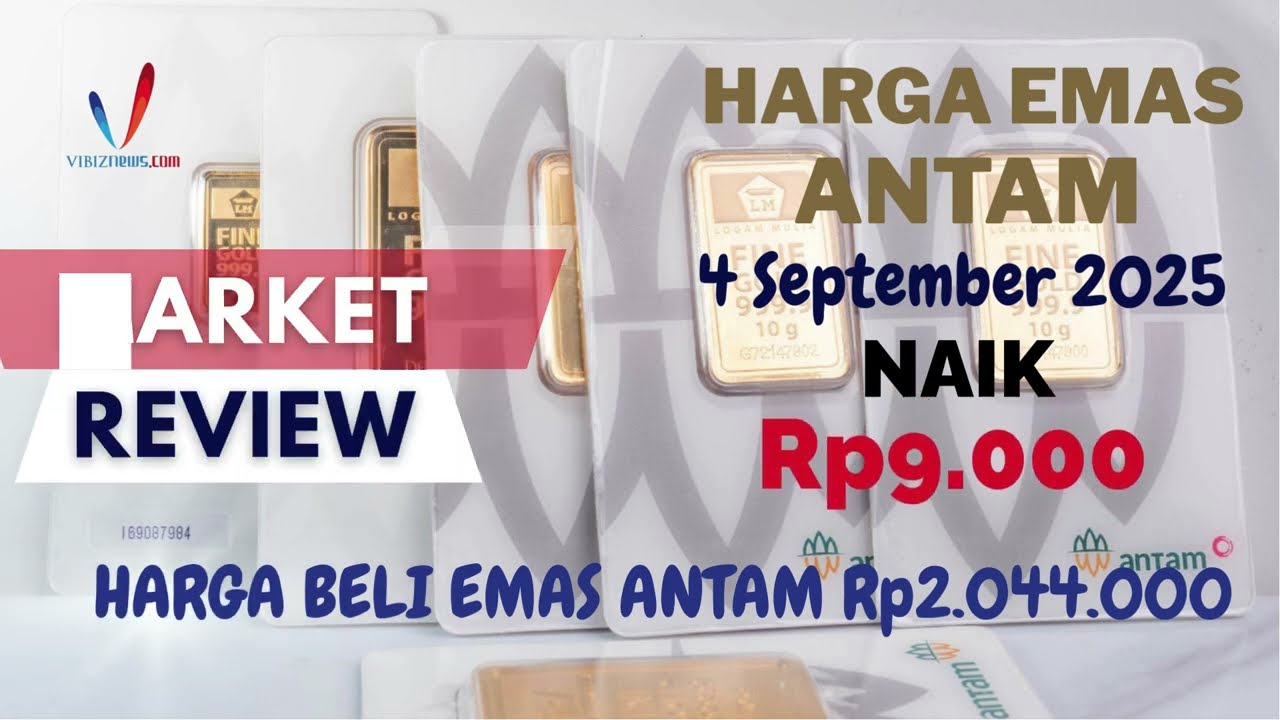 Harga Emas Antam Hari ini Kamis, 4 September 2025, Naik Rp9.000