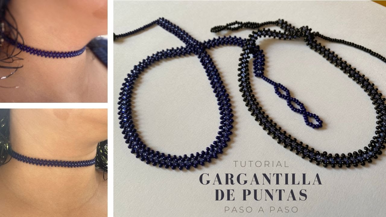 Gargantilla / choker  de puntas en mostacilla / chaquiras PASO A PASO