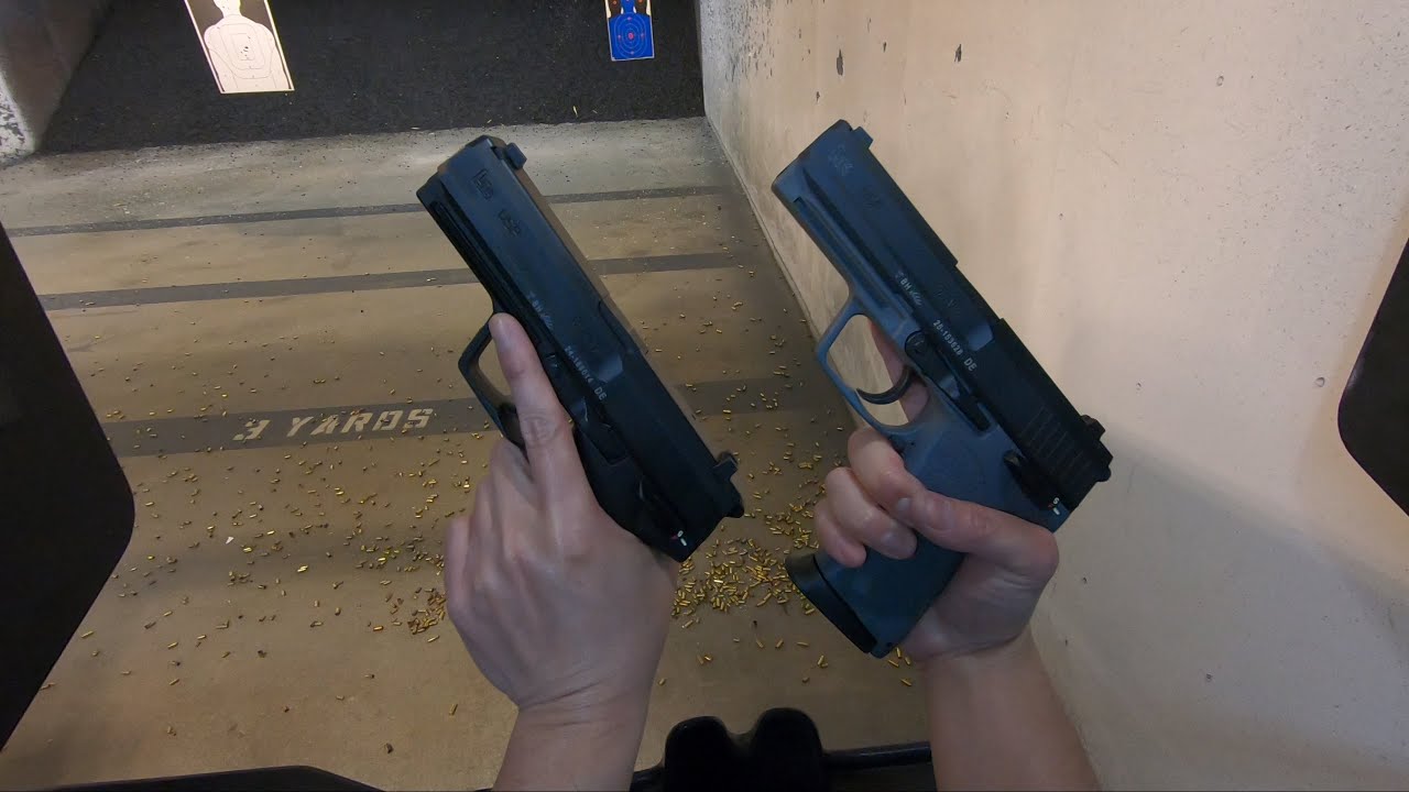 H&K USP9 vs H&K USP45 Grey Frame (9mm vs .45ACP)
