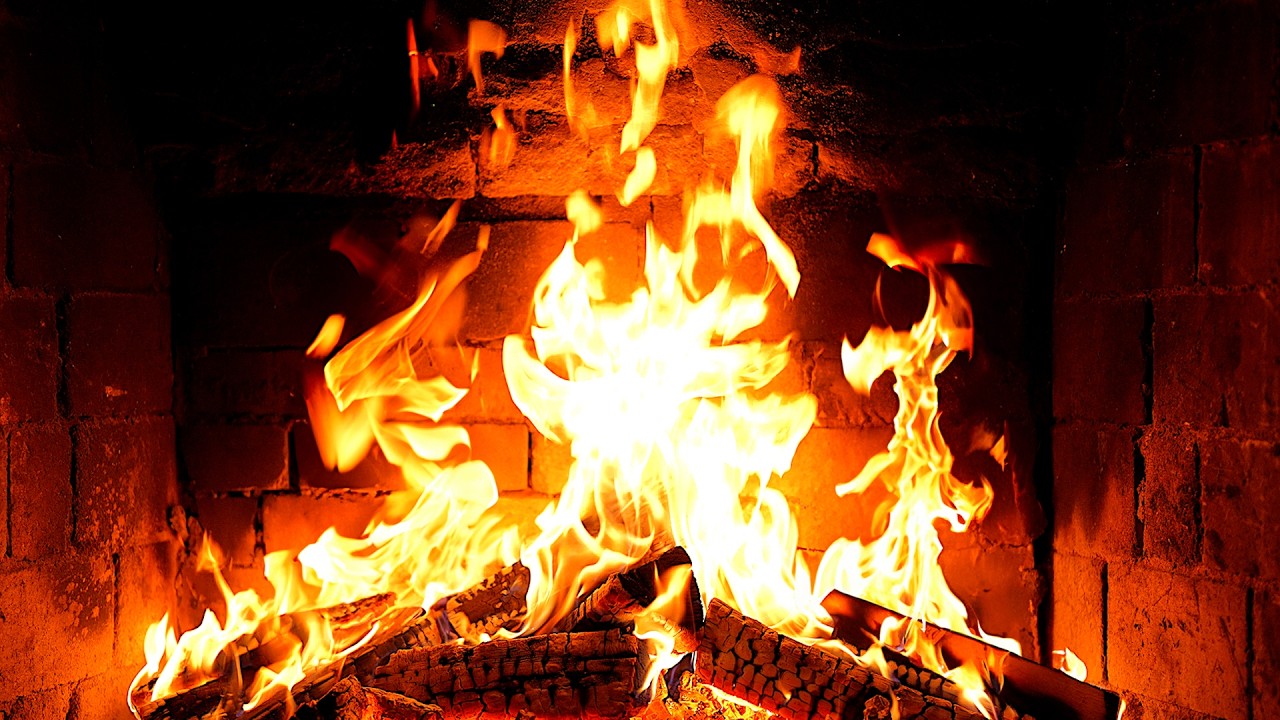 Cozy Fireplace 4K (12 HOURS). Fireplace with Crackling Fire Sounds. Fireplace Ambience