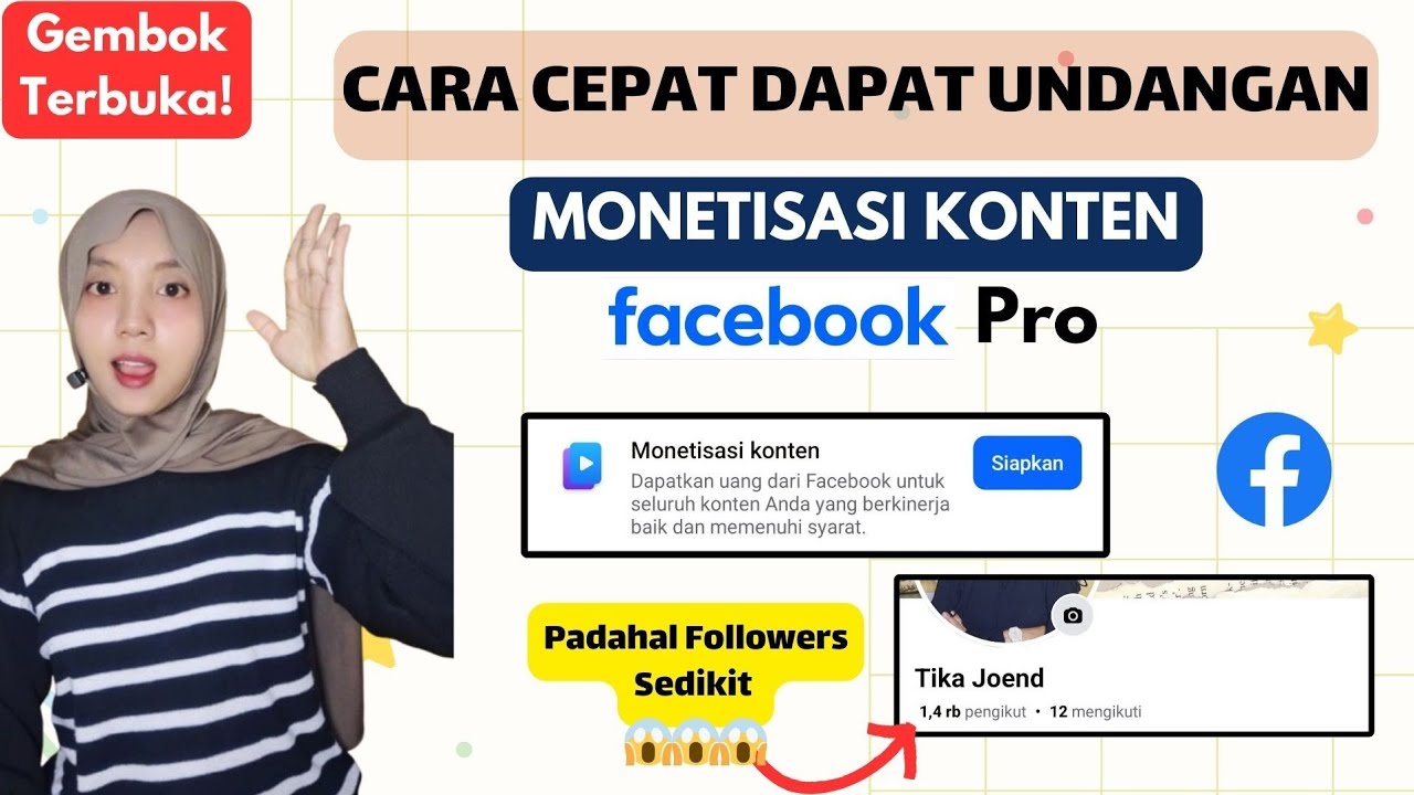 CARA CEPAT MENDAPATKAN UNDANGAN MONETISASI KONTEN FACEBOOK| LOLOS MONETISASI FOLLOWERS MASIH SEDIKIT