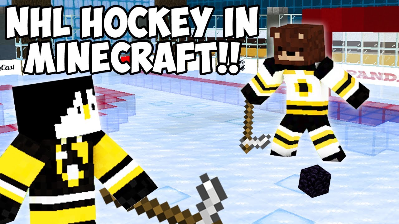 NHL HOCKEY IN MINECRAFT?!?! BOSTON BRUINS VS PITTSBURGH PENGUINS HIGHLIGHTS