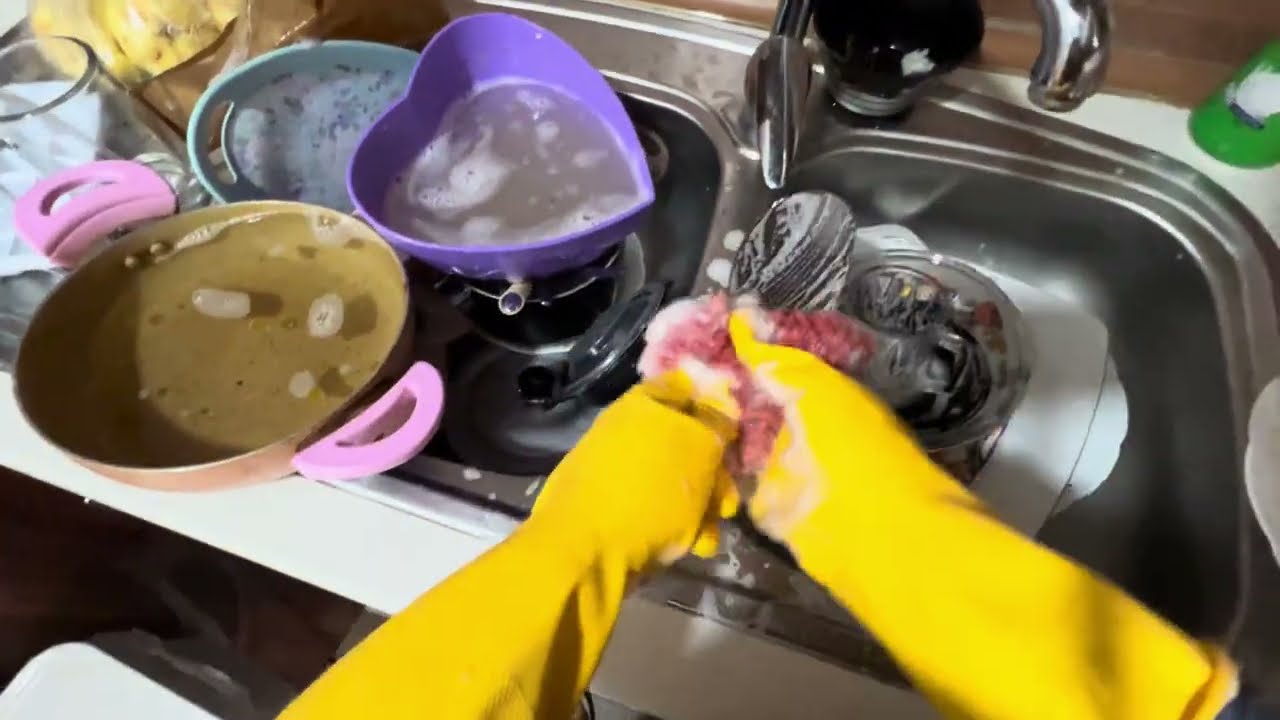 Washing Dishes by Hand | Realistic Cleaning Motivation