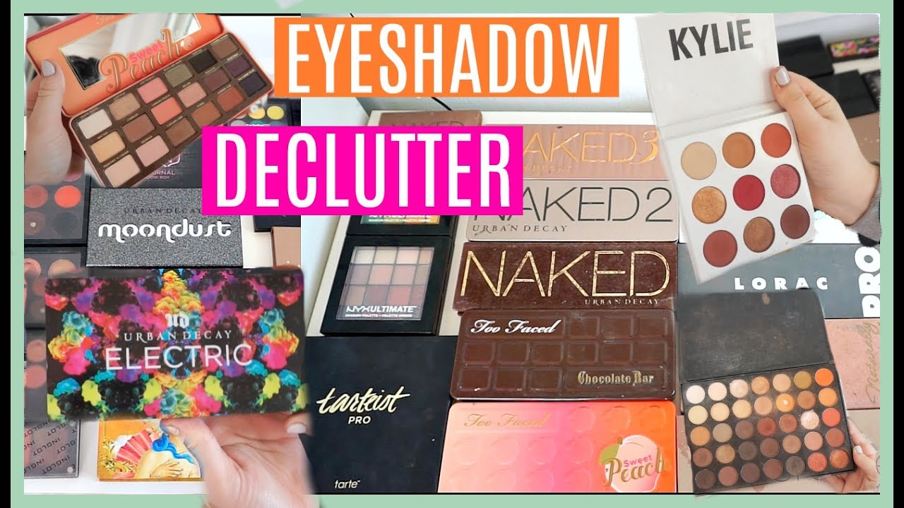 DECLUTTERING MY EYESHADOW PALETTES!! 🎨 Throwing away makeup // Sanne Skar