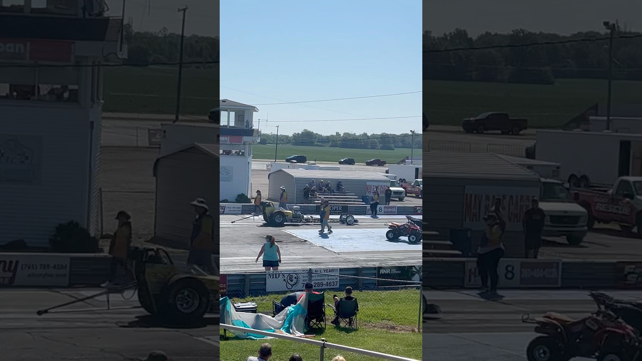 Old Skool Dragster Burnout at Muncie Dragway 