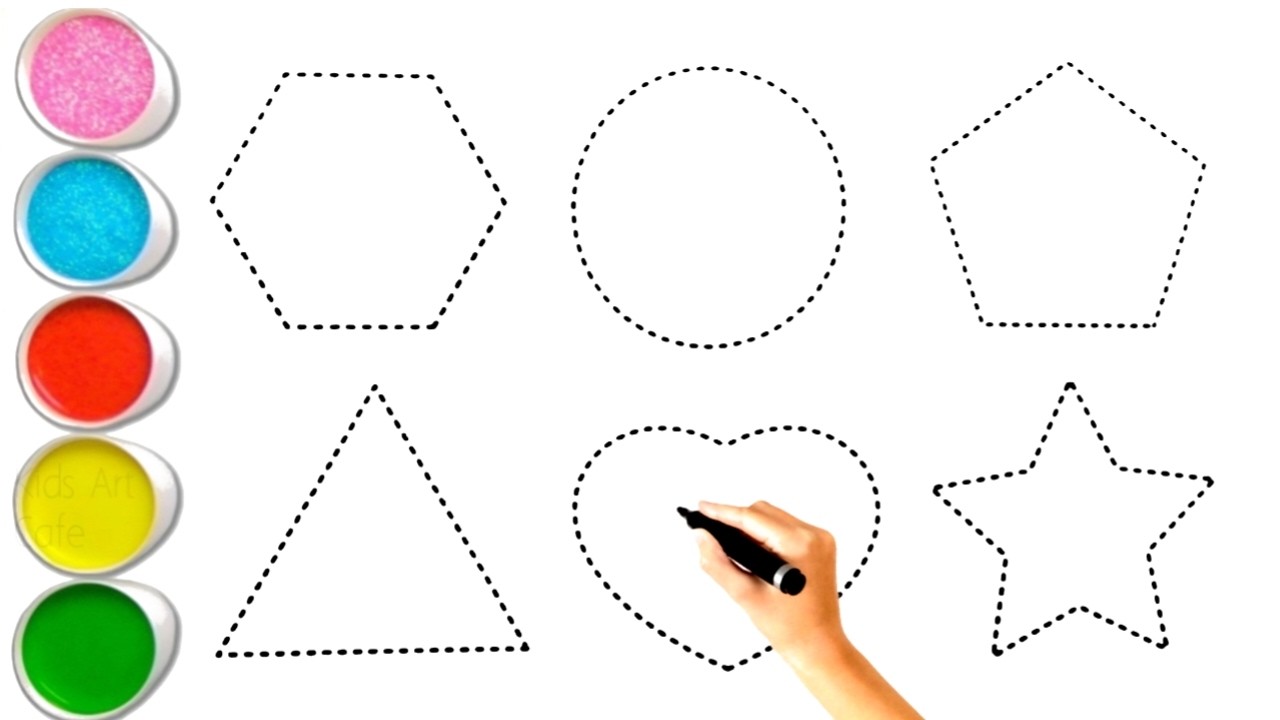Shapes drawing for kids,  Learn 2d shapes, colors for toddlers, 2D shapes drawing part -200