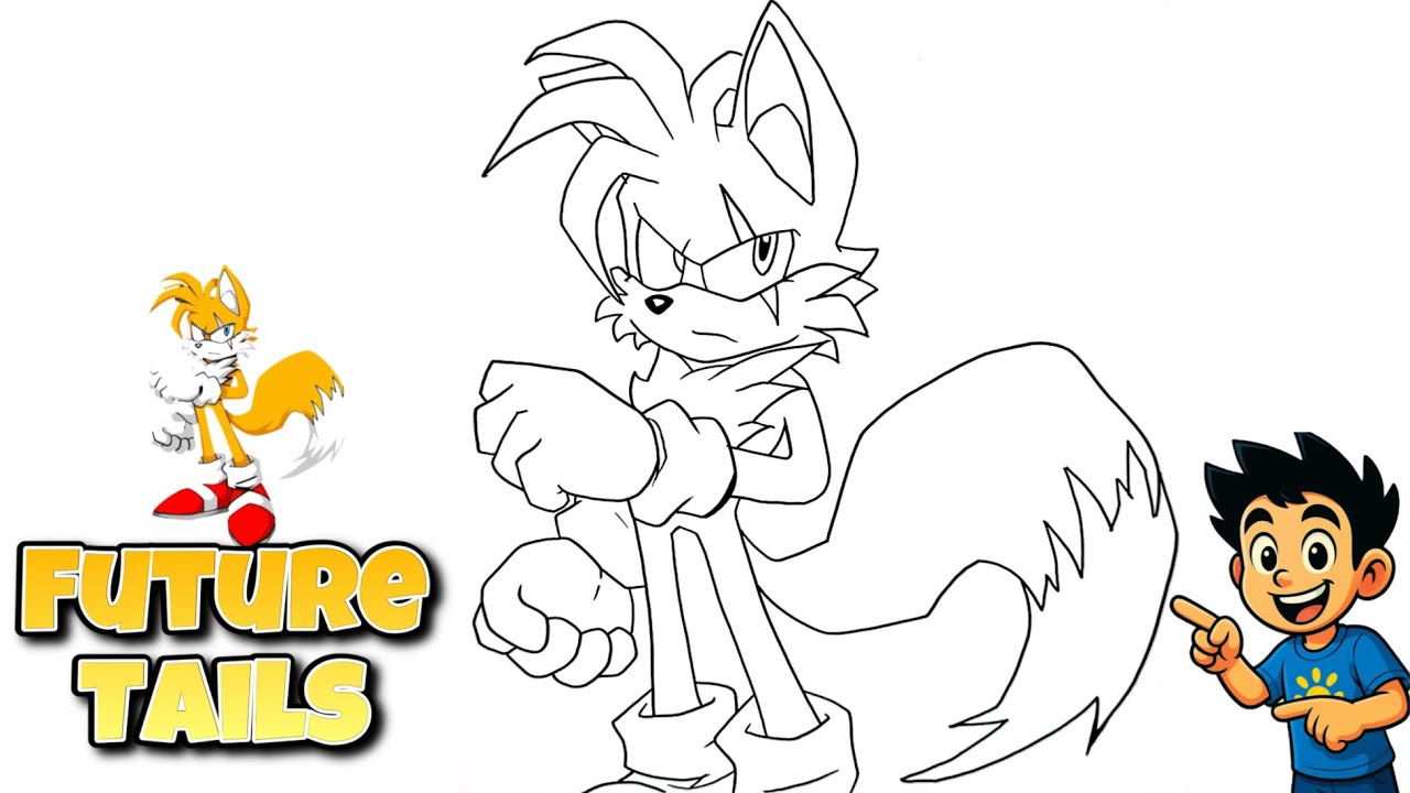 How to Draw FUTURE TAILS | Sonic the Hedgehog #tails #tailsthefox #drawing 
