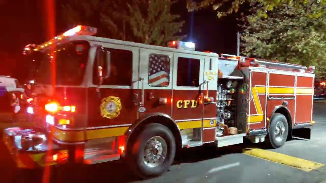 Fire Apparatus Leaving the Center Square Fire Expo - October 4, 2024