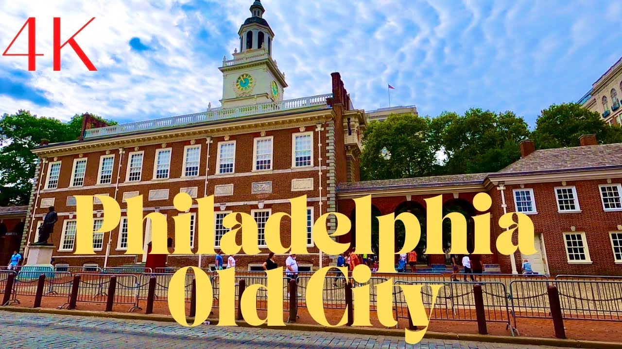 Old City Philadelphia Walking Tour in 4K (Betsy Ross House, Independence Hall)