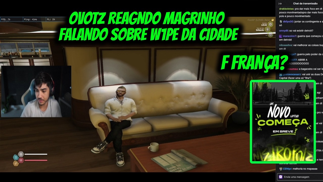 OVOTZ REAGNDO MAGRINHO  FALANDO SOBRE W1PE DA CIDADE