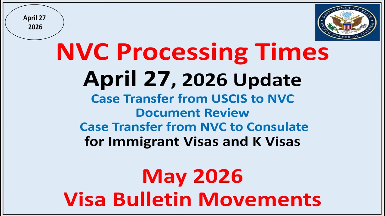NVC Processing Times As of April 27, 2026 | May 2026 Visa Bulletin Movements | NVC Public Inquiry