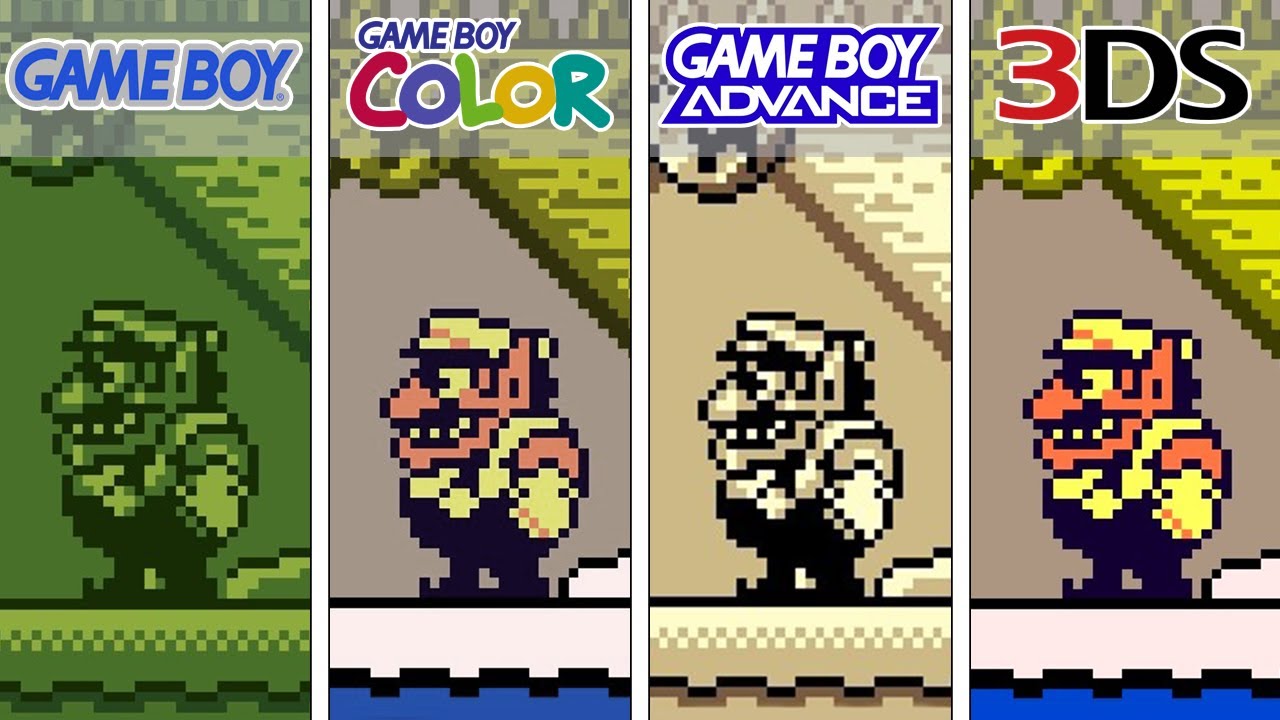Wario Land II (1998) Gameboy vs GBC vs GBA vs 3DS (Side By Side)