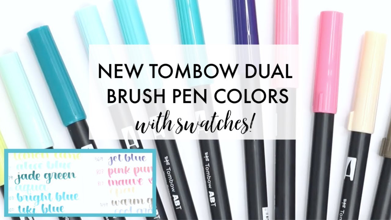 Tombow Dual Brush Pen Swatches NEW COLORS 2018 | How to Handletter