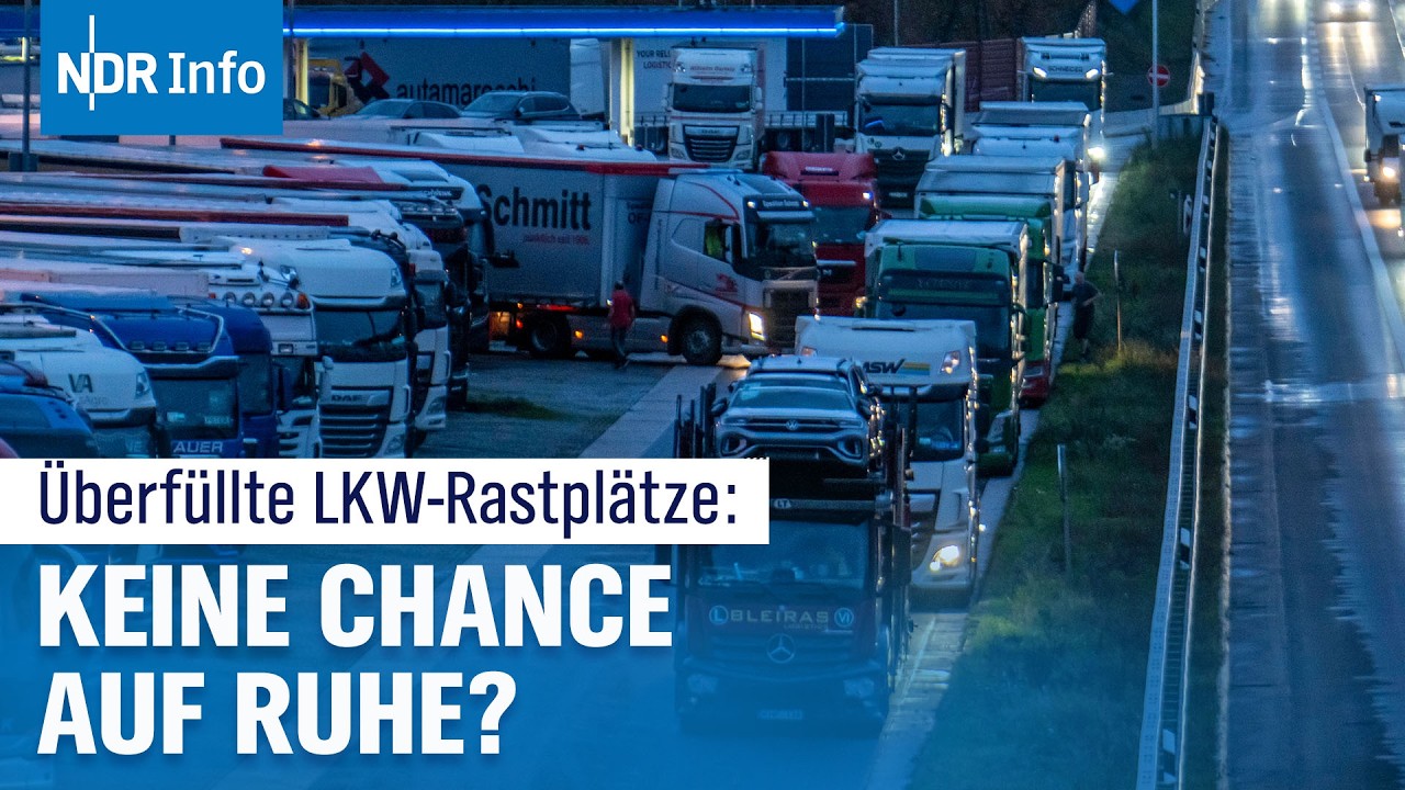Überfüllte Rastplätze auf der A1: Wie Lkw-Fahrer unter dem Parkplatzmangel leiden | NDR Info