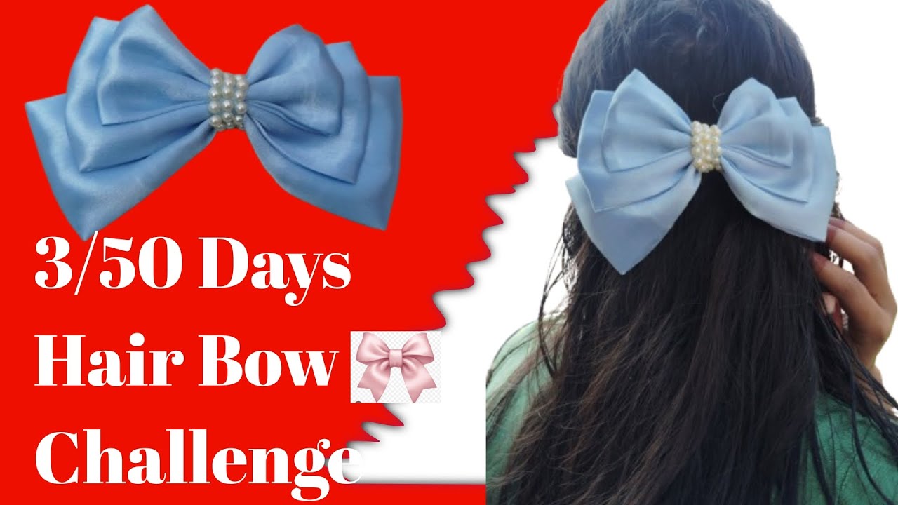 🎀3/50 Days Challenge|Three-Layer Elegance Hair Bow Create Stunning Three-Layered Hair Bow Effortless
