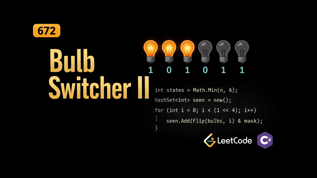 LeetCode 672: Bulb Switcher II | CSharp Solution | Math and Pattern Recognition