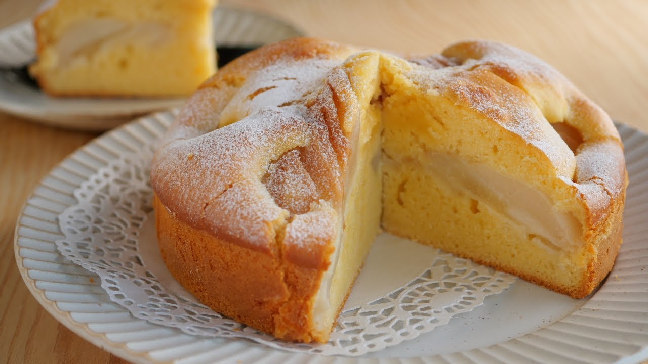 【米粉とオイルでしっとり♡洋梨ケーキ】Rice Flour Pear Cake
