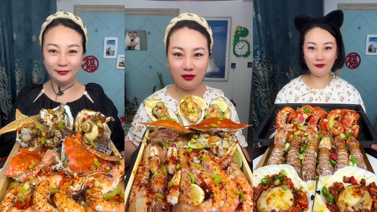 Yummy #389 Seafood 🦐, 🦪, 🐙🤤 🦐🦐. Shrimp  🦐 🦐 Oyster 🦪🦪 ...#mukbang #seafood #eatingshow 